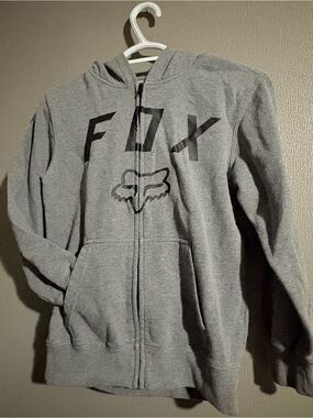 Fox Black and Gray Fleece-Lined Zip Hoodie